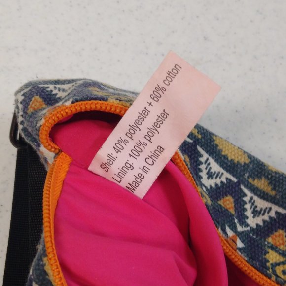 Cross Body Bag Aztec Design Adjustable Strap 3 Compartments Gender-Neutral EUC - Picture 8 of 14